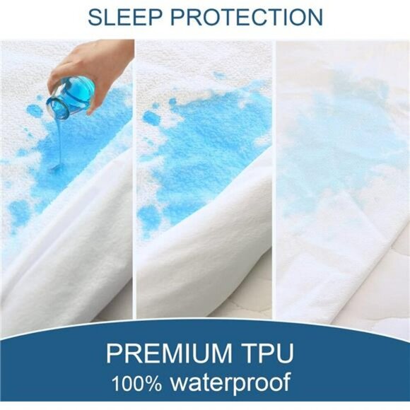 Waterproof Full Size Mattress Protector Soft Terry Cover Fitted Bed Sheet - Picture 4 of 7